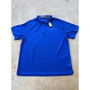 Under Armour Mens Blue 3XL HeatGear Polo Golf Shirt Loose Fit T3